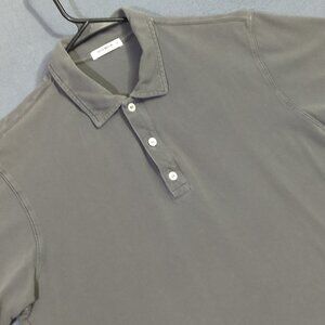 Buck Mason Polo Shirt Men's M Gray Short Sleeve Made In America